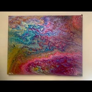 “Far Away Place” Original Pour Painting